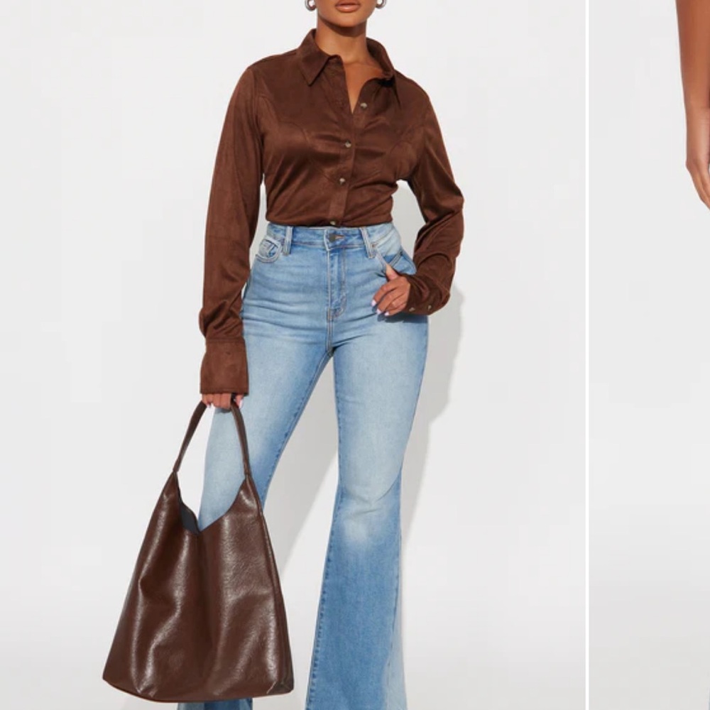 Fashion Nova Light Blue Flare Jeans